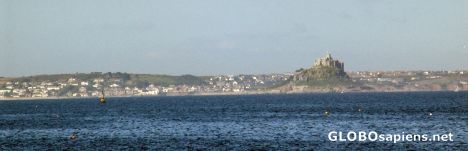 Postcard St Michaels Mt seen from from Mousehole