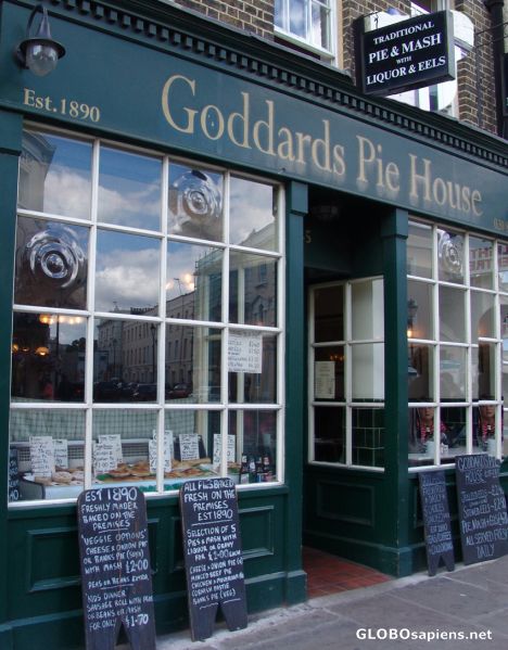 Postcard Goddard's Pie Mash & Jellied Eels at Greenwich