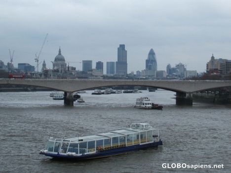 Postcard London - City sky line from Hungerford Bridge
