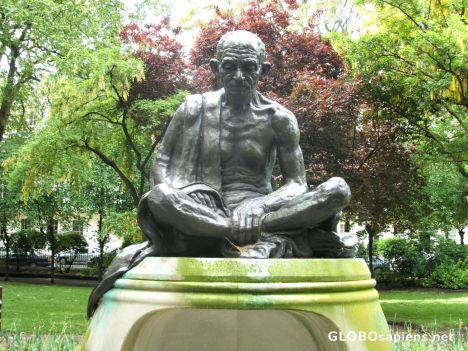 Postcard Mahatma Gandhi in quiet contemplation