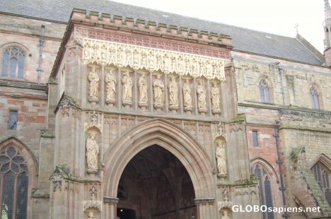 Postcard Worcester Cathedral North entrance