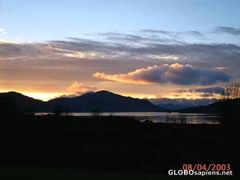 Postcard Loch Ness at dusk.