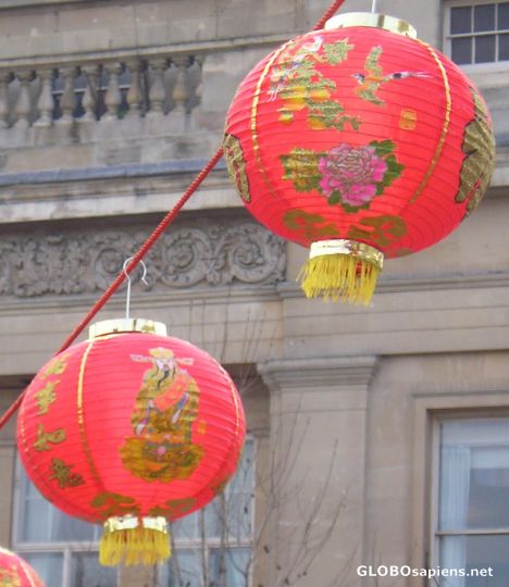 Postcard Chinese lanterns