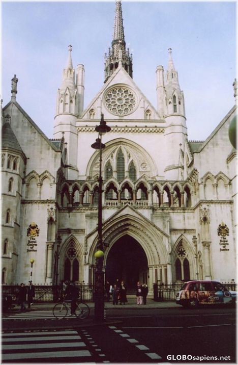 Postcard View of Entrance to Royal Courts of Justice