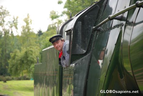 Postcard Engine Driver of Heritage Bule Bell Railway London