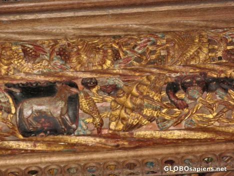 Postcard Detail of part of the rood screen
