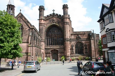 Postcard Chester Cathedral from Northgate Street