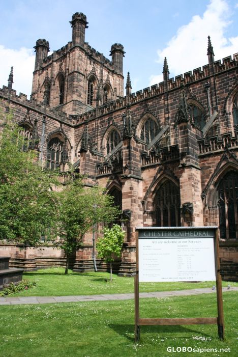 Postcard Chester Cathedral southern facade