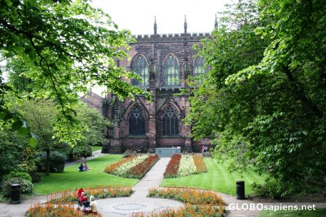 Postcard Chester Cathedral seen from the eastern wall