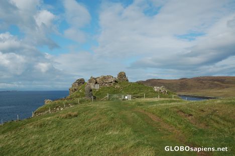 Postcard Duntulm Castle, Isle of Skye, Scotland.