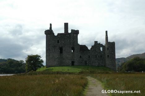 Postcard Kilchurn Castle, Loch Awe, Scotland.
