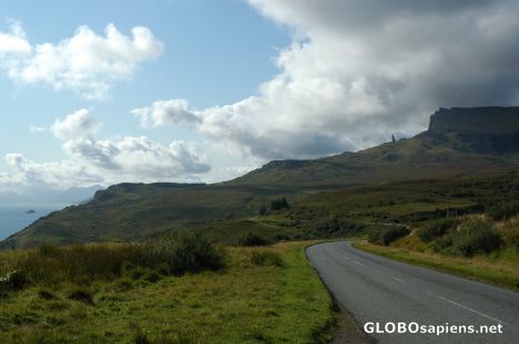Postcard Road to Portree. Scotland.