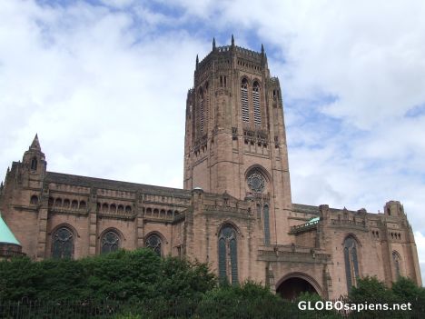 Postcard sand stone Liverpool anglican cathedral