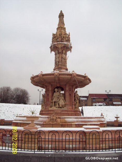 Postcard Terracotta Fountain Glasgow