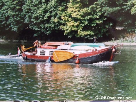 Postcard Slower boat to Hampton Court