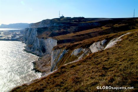 Postcard White Cliffs of Dover (GB) - the port of Dover