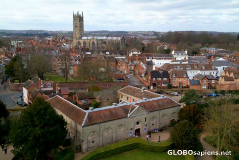 Postcard Warwick (GB) - town's panorama seen from castle