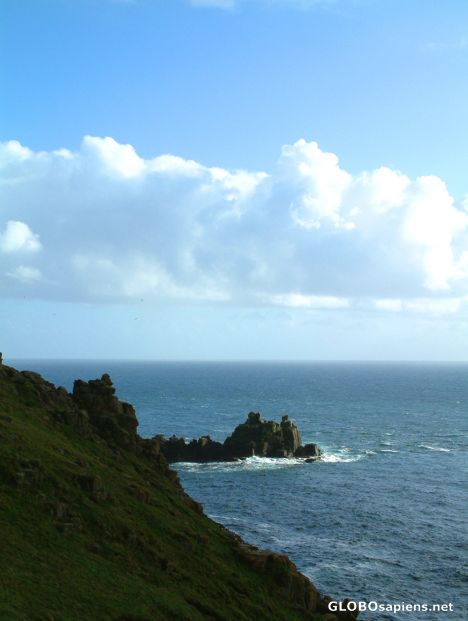 Postcard Land's End (GB) - a green cliff