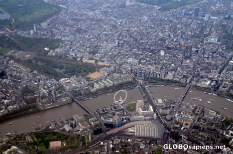 Postcard London (GB) - Aerial view of the London Eye