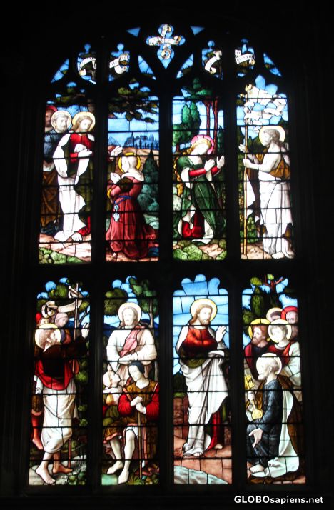 Postcard Stained glass window in church