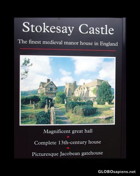 Postcard Stokesay Castle, Sign