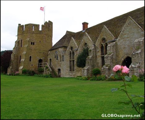 Postcard Stokesay Castle from courtyard
