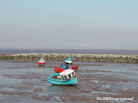 Postcard boats in Morecambe Bay