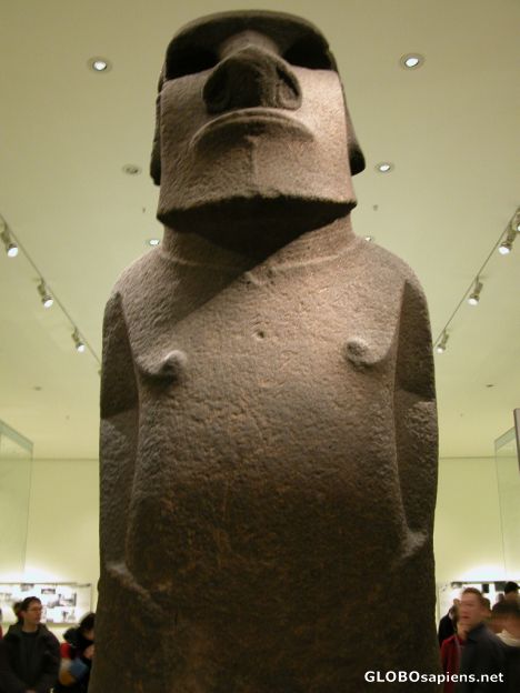 Postcard Moai sculpture.