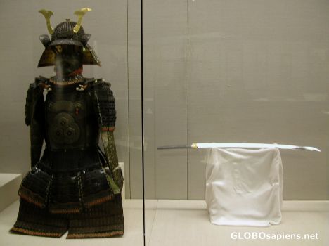 Postcard Samurai sword and armour.