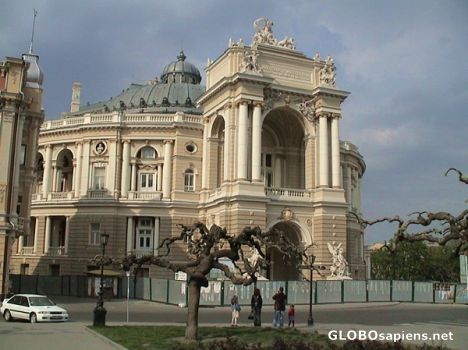 Postcard Ornate opera building in Odessa