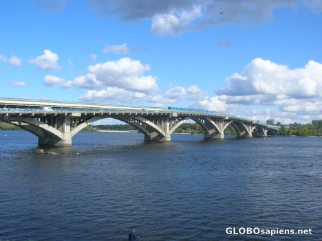 Postcard Bridge over the Dnieper River