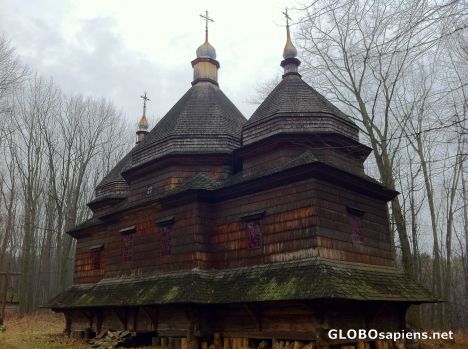 Postcard Lwów (UA) - traditional wooden church