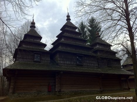 Postcard Lwów (UA) - small wooden church