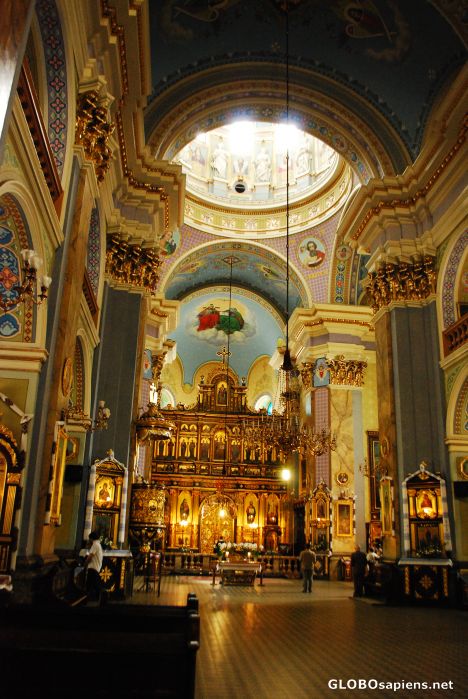 Postcard The interior of Church of Transfiguration