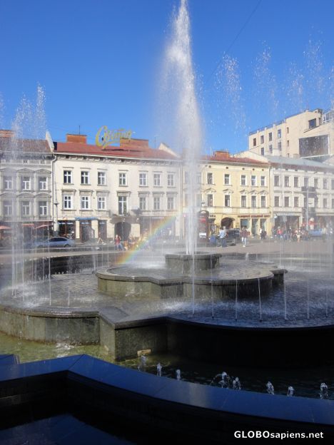 Postcard Lviv fountain