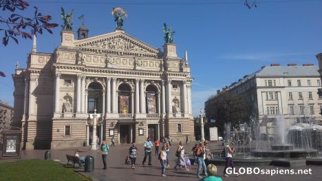 Postcard Lviv opera in the daylight