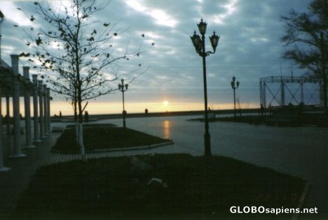 Postcard berdyansk at sunset