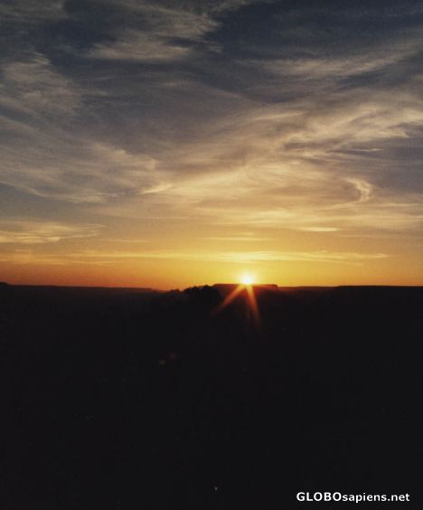 Postcard sonnenuntergang über dem Grand Canyon