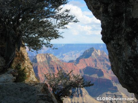 Postcard Grand Canyon through Nature's Window