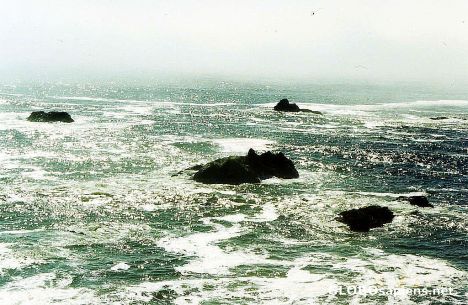 Postcard Turbulent Pacific Ocean