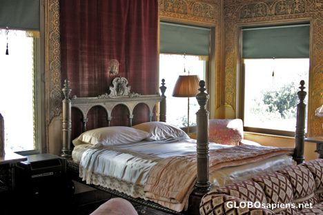 Postcard Hearst Castle: A bedroom