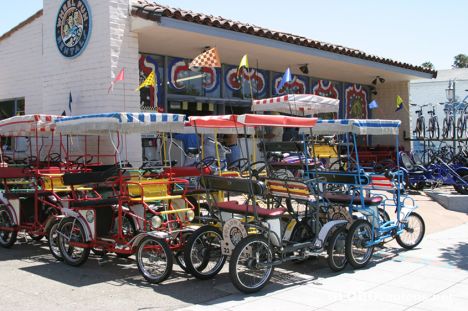 Postcard Surreys and bikes rental station