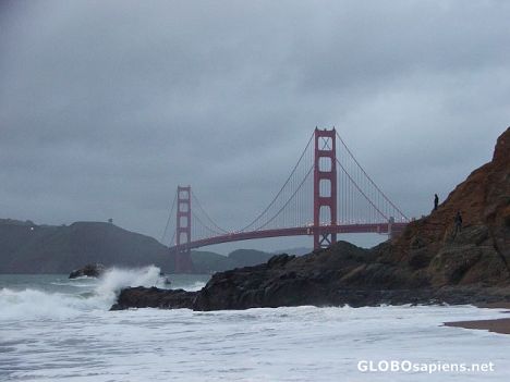 Postcard Golden Gate Bridge at dusk