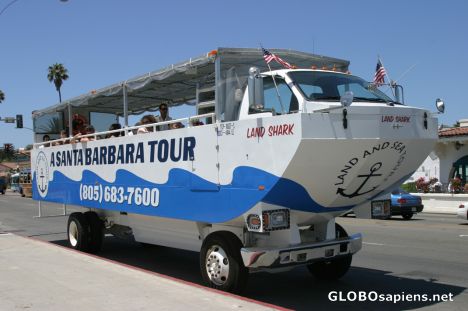 Postcard Santa Barbara: Amphibian tour truck