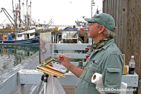 Postcard Morro Bay: The painter