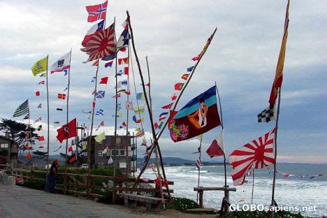 Postcard Ocean of flags