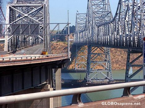 Postcard Vallejo bridge-over the California river