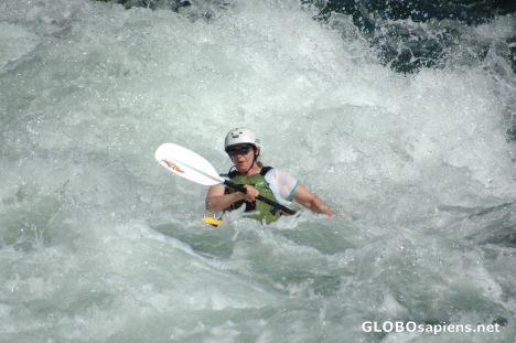 Postcard Kayak on the Amercan River