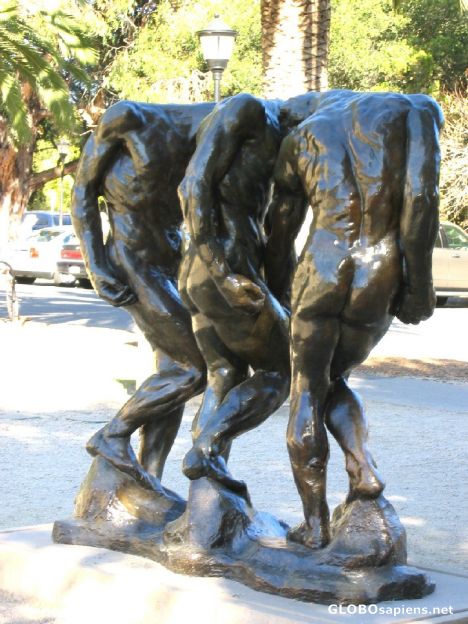 Postcard Stanford Rodin-Three Shades of Man from Rear