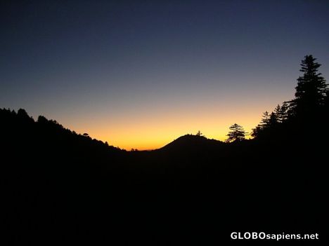 Postcard Twilight across the ridge Pico Blanco